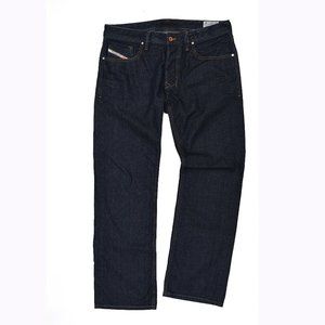 Diesel Larkee Mens W35, L29 Dark Blue Denim Jeans, Button Fly, Reg Straight